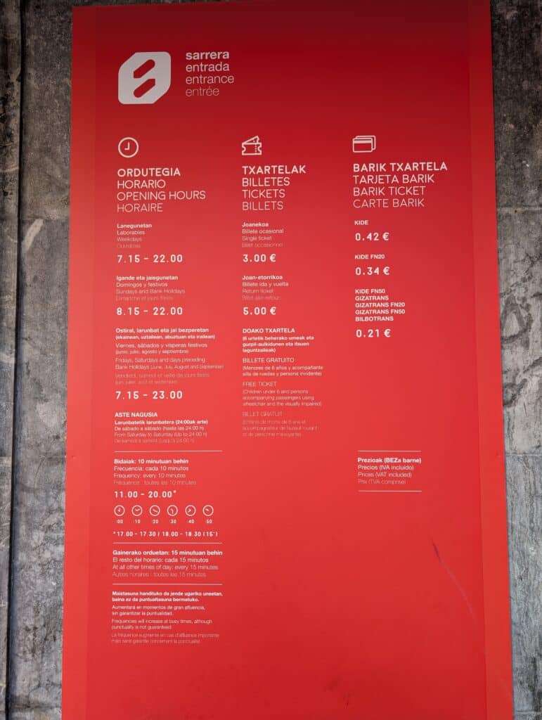 Horario y tarifas del funicular de Artxanda