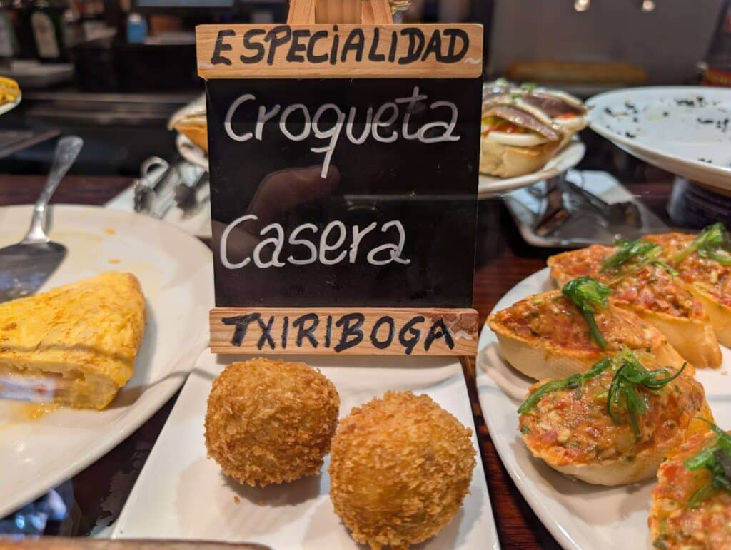 La croqueta de Txiriboga en el Casco Viejo de Bilbao