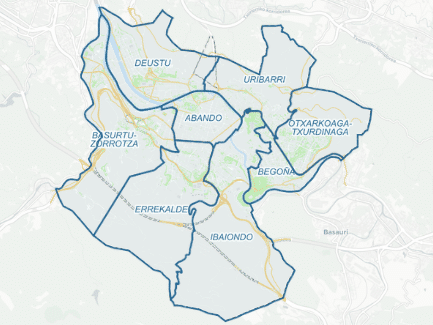 Mapa distritos Bilbao