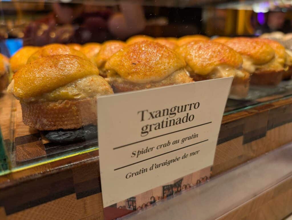 Pintxo de txangurro gratinado EL Globo Bilbao